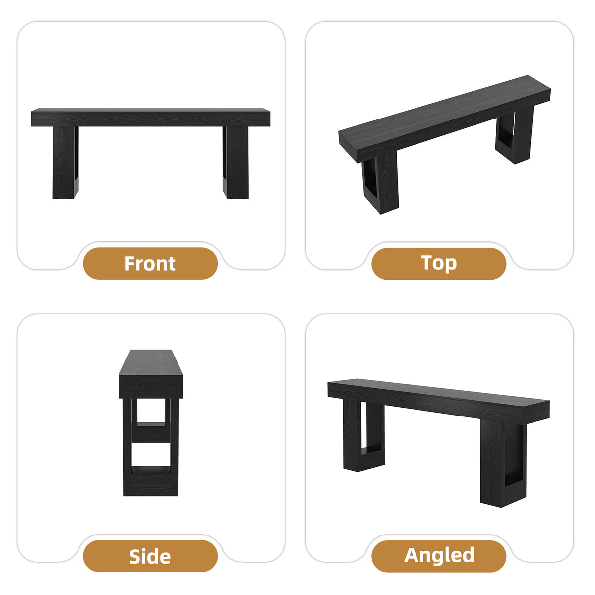 78.7-Inch Console Tables for Entryway, Black Sofa Table Modern Extra Long Behind Couch Table, Mid Century Entrance Table for Entry Way, Apartment, Hallway