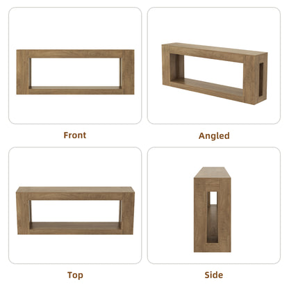 82.8-Inch Farmhouse Console Table with Storage Shelf, Natural Wood Finish - Extra Long Sofa Table Behind Couch, Entryway Table for Entrance, Hallway, Living Room