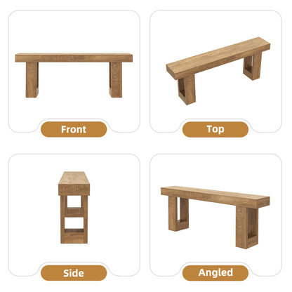 Extra Long Console Tables for Entryway 78.7-Inch, Natural Oak Brown Farmhouse Sofa Tables Narrow Long, Rectangular Wooden Entryway Tables for Living Room, Entrance, Hallway