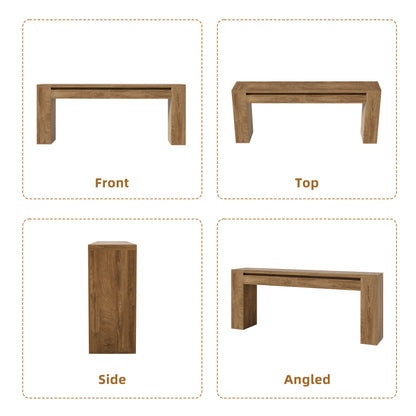 78 Inch Console Tables for Entryway with 2 Drawers Natural Oak | Farmhouse Behind Couch Table with Storage, Extra Long Entryway Table Design for Living Room, Hallway, Entrance