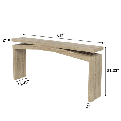 63-Inch Console Table Behind Sofa Rustic, Long Foyer Tables for Entryway Narrow, Modern Farmhouse Couch Table Wood for Hallway, Living Room, Home, Entrance, Light Tan Wood