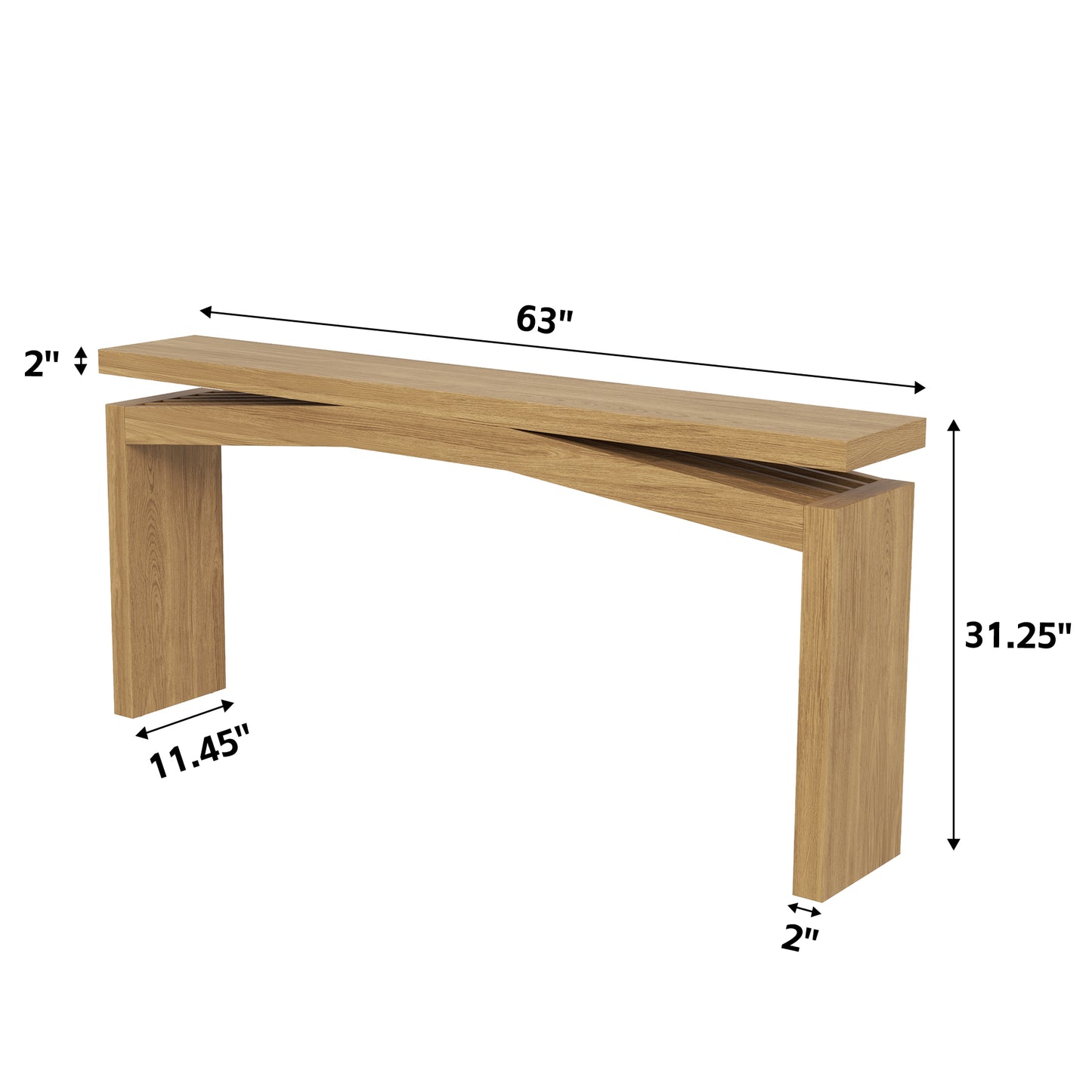Extra Long Console Tables Narrow for Living Room, Thin Behind Couch Table for Living Room 63-Inch Rustic, Modern Teak Wood Console Table for Entrance, Entry Way, Home, Natural Teak