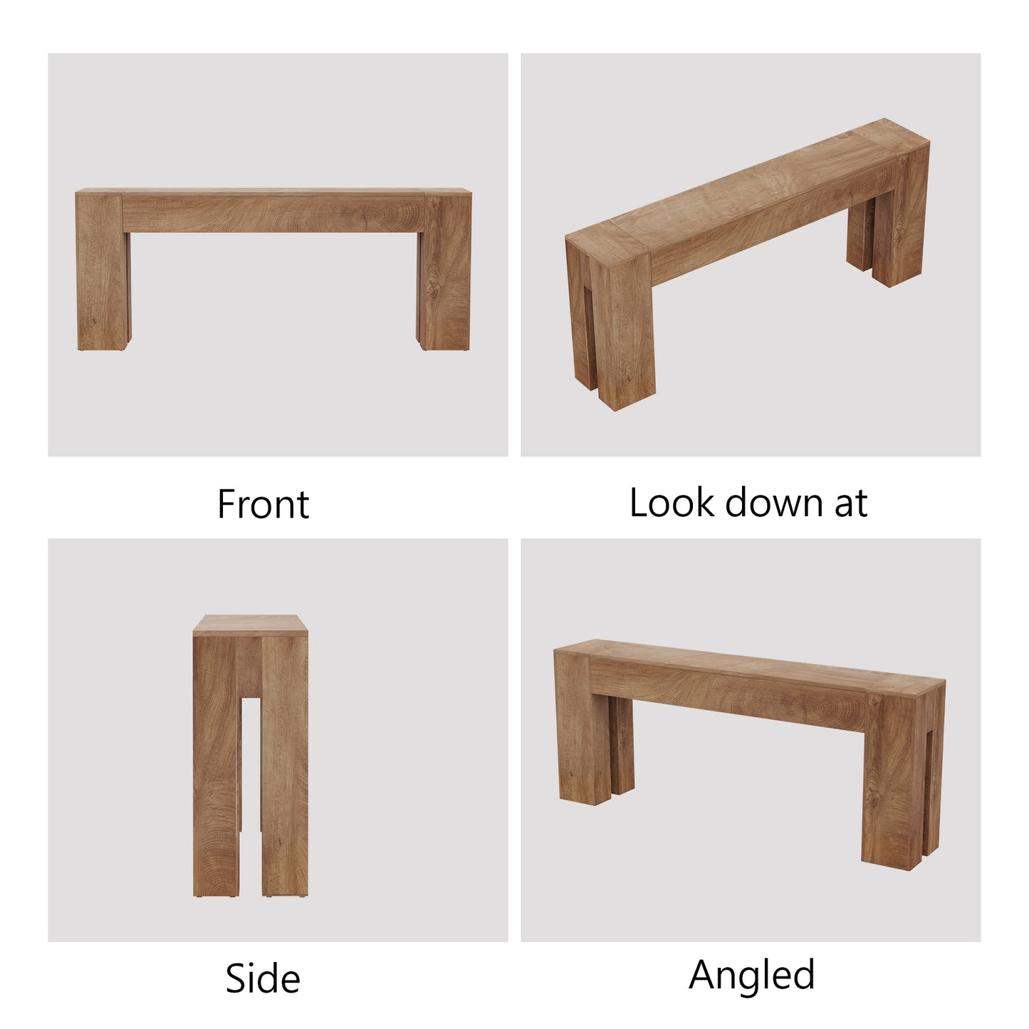 Extra Long Sofa Console Table for Entryway Living Room, 80-Inch Farmhouse Wood Behind Couch Table, Rectangular Accent Console with Wooden Double Base for Hallway Foyer Entrance, Natural Oak Brown