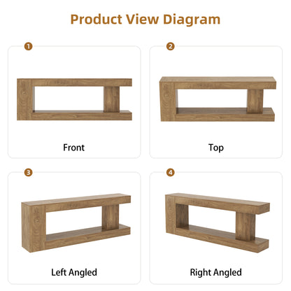 82-Inch Extra Long Console Table, Modern Farmhouse Entryway Table for Hallway Foyer, Sofa Table Behind Couch for Living Room, Natural Oak Brown
