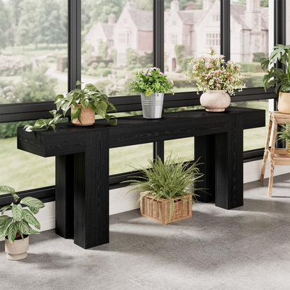 86.6 Inch Extra Console Table Black | Wood Entryway Table | Farmhouse Style | Living Room, Entryway, Hallway
